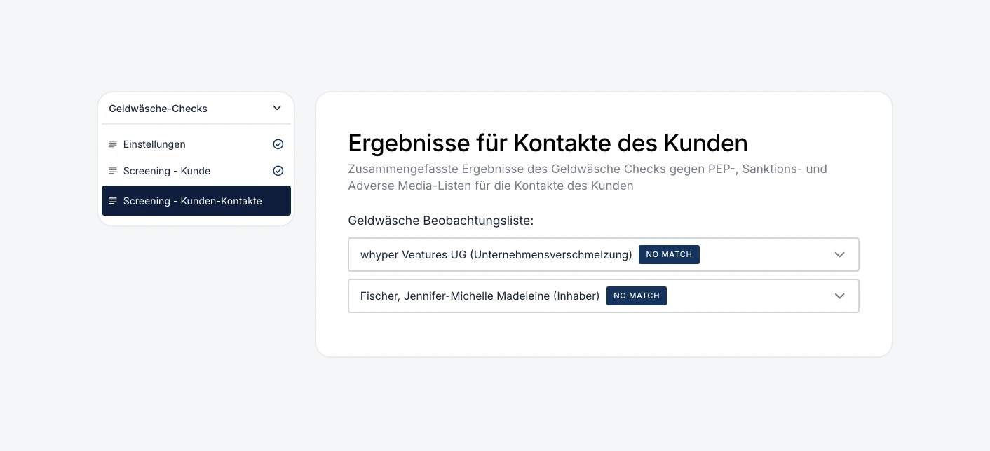 Ergebnis eines AML-Screenings