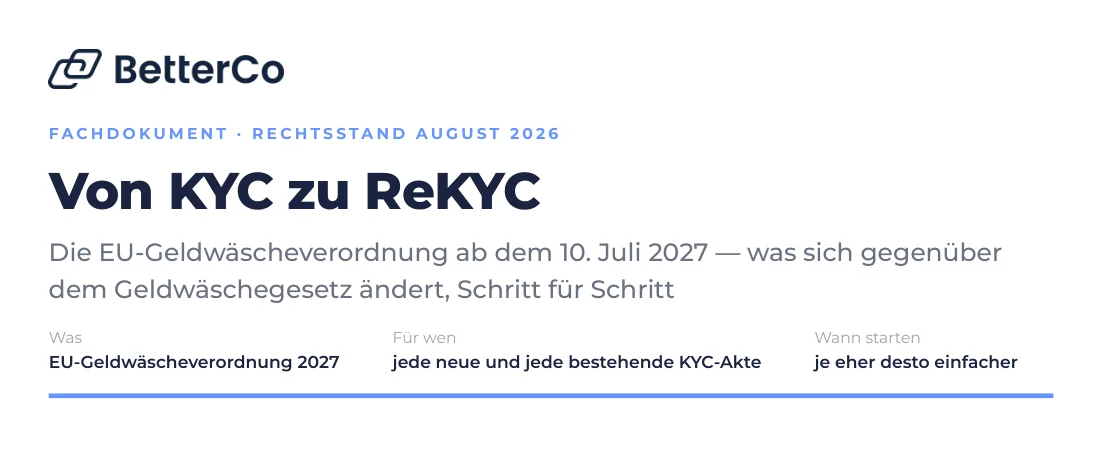 Titelseite des Whitepapers „Von KYC zu ReKYC“