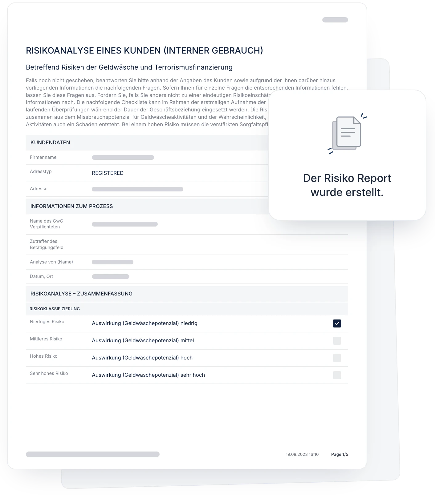 Automatisch erstellter Risiko Report